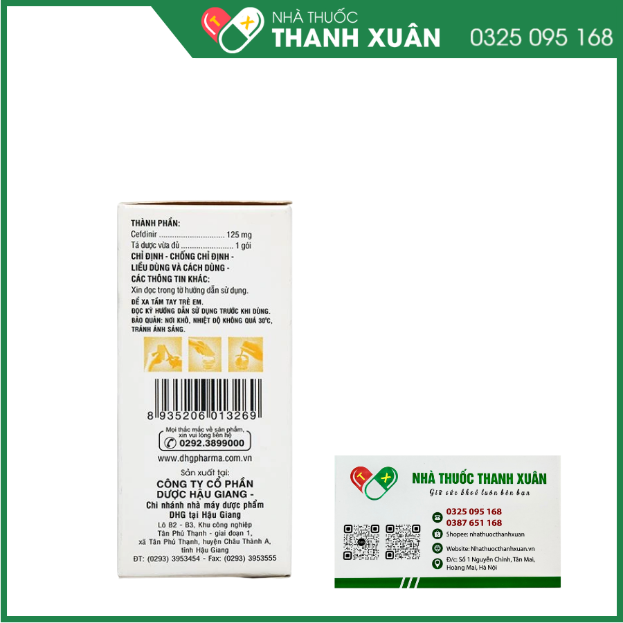 Cốm pha hỗn dịch Haginir 125 trị nhiễm khuẩn, nhiễm trùng nhẹ và vừa